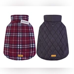 Kuoser Plaid Reversible Dog Winter Jacket Size Medium